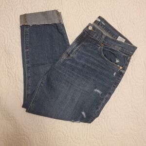 Old Navy Cropped Jeans Mid Rise Boyfriend Kimberly Style Size 8 99% cotton
